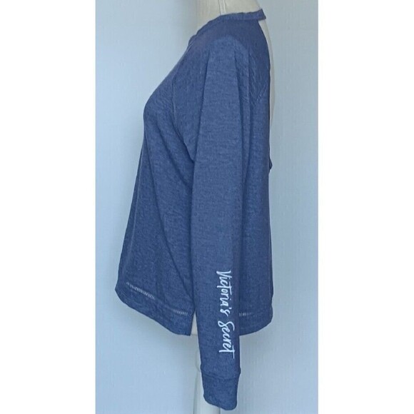 VICTORIA'S SECRET Purple Long Sleeve Pullover Shirt with Cutout Back Size S - Picture 2 of 8